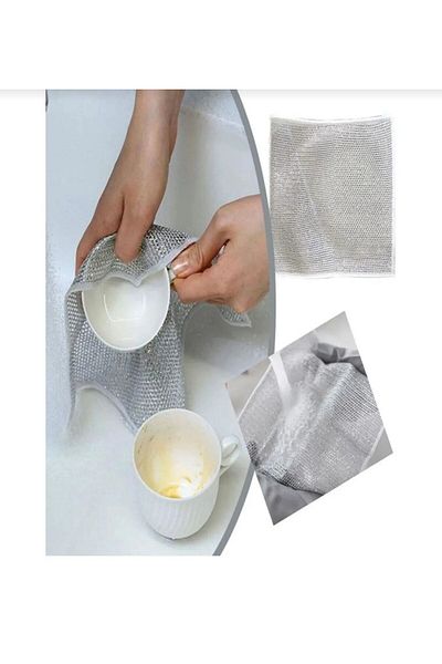 UYT LİFE (5 Pieces) Magic Cloth and Sponge - Stainless Wire, Dish Design, Wild Rust Remover