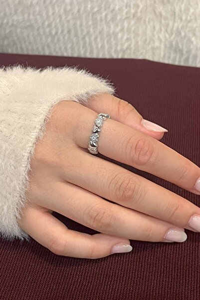 TREND COLLECTİON Zirkon Taşlı Kalp Model Ayarlanabilir Gold Kadın Yüzük