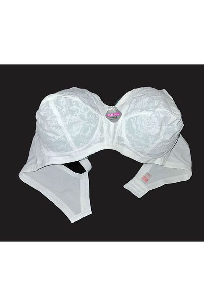 D.O.G.L. Plus Size Lace Gathering Bra 115-120-125-130 White
