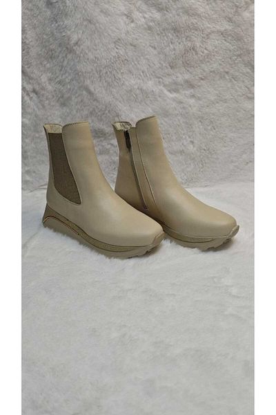 Butik Γυναικείες μπότες Merrline από γνήσιο δέρμα με φερμουάρ