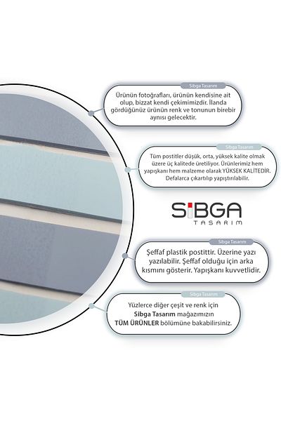 sibga tasarım Transparent Colored Post-It Note Paper - 200 Sheets Bookmark Sticker