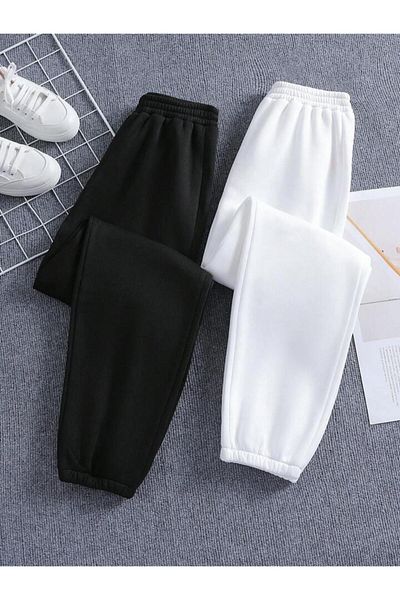 Afternoon Kids Girls / Boys 2 Pack Black, White Basic Sweatpants