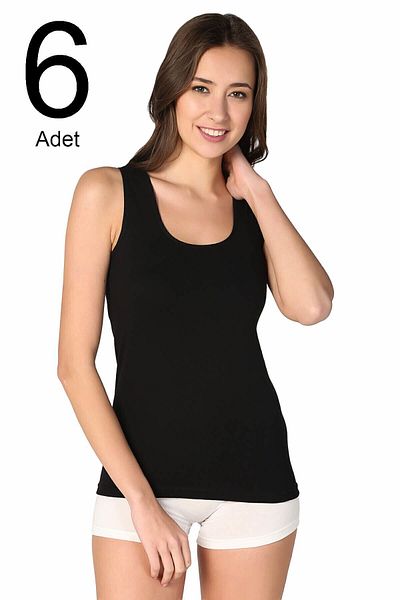 ENTAHA Tutku Women's Black 6 Pack Undershirt Elf568T0136Ccm6
