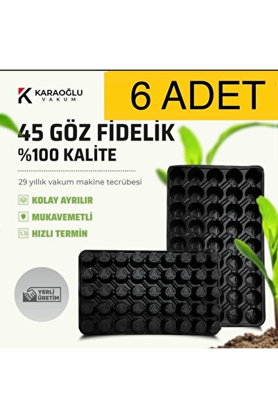 KARAOĞLU VAKUM AMBALAJ Fide Viyol 6 Adet 45 Göz Fide Viyolü Fidelik Fide Altl...