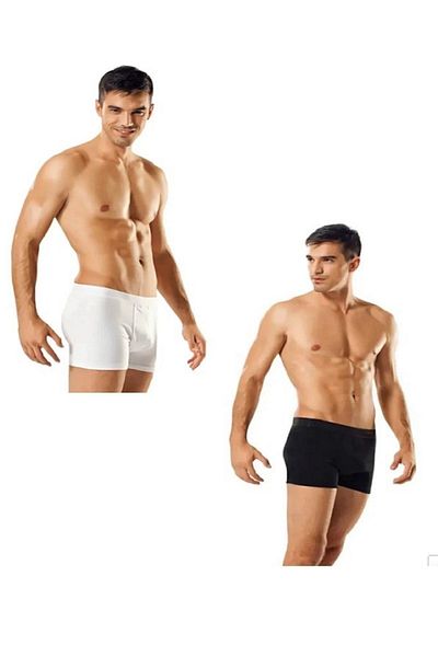 Tutku Ανδρικό Elastane Lycra Boxers 3 Μαύρο + 3 Λευκό 6 Pack Abani Classic