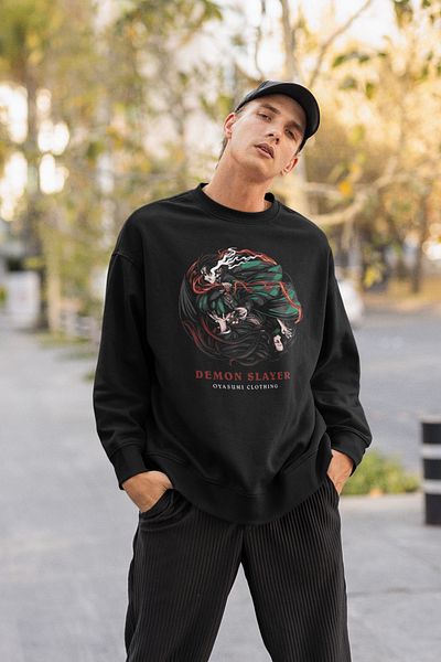 SEVBANO Demon Slayer Printed Unisex Oversize Anime Sweatshirt