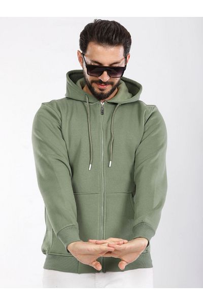 BERNEO Unisex Hood Zippered 3-Thread Raster Top