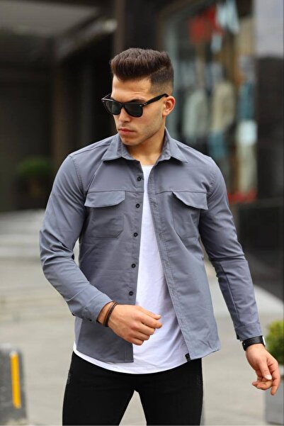 Serseri Jeans Erkek çift cep taktik kumaş paraşüt gömlek