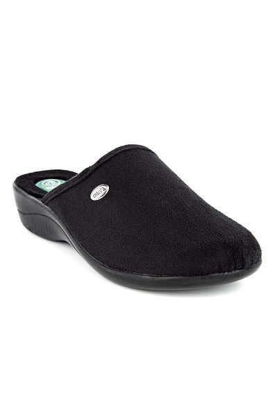 Muya Darcie Black Anatomical House Slippers - Gel Supported Heel Spur