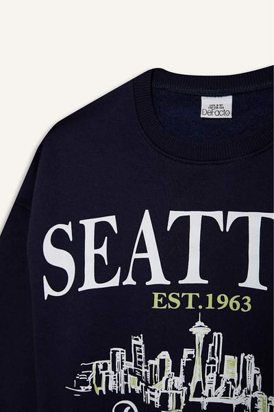 DeFacto Girl's Relax Fit Crew Neck Printed Sweatshirt D4384A824Wn