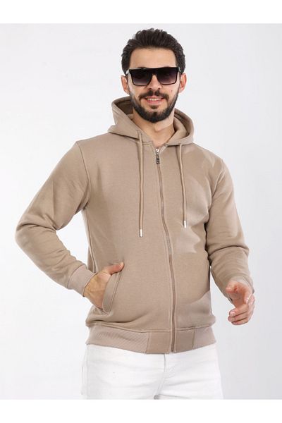 BERNEO Unisex Hood Zippered 3-Thread Raster Top