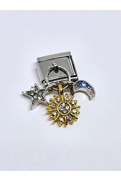 RoseCo00 Sallantılı Güneş Ay Yıldız İtalyan Bileklik Charmı