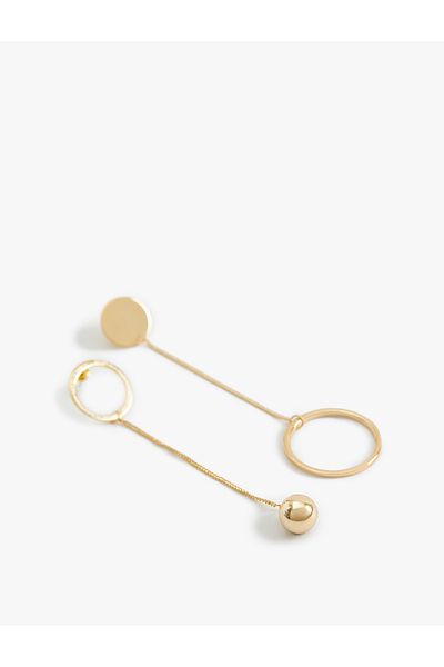 Koton Geometric Asymmetrical Earrings - Chain and Dangle