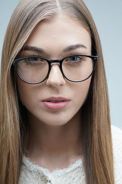 LOOKUP NEW Paul Black Clear Round Oval Tr90 Women Men Unisex Blue Screen Goggles Eyewear