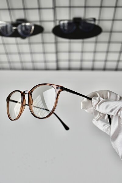 LOOKUP NEW Paul Leopard Clear Round Oval Tr90 Women Men Unisex Blue Screen Goggles Eyewear