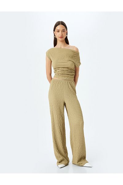 Koton Bequeme, strukturierte Hose mit weitem Bein