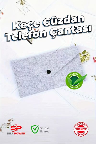 Self Power Lightweight Wear-Resistant Simple and Fashionable Travel Storage and Arrangement Felt Mobile Phone Wallet&Purse