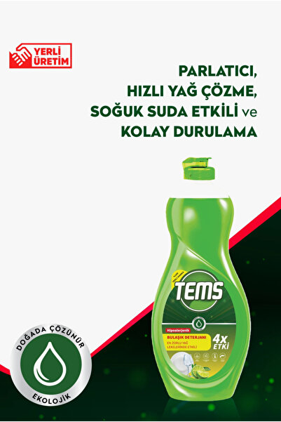 TEMS 4 Etki Bulaşık Makinesi Kapsül Deterjanı 36'lı+ 500 ml Sıvı Bulaşık Deterjanı