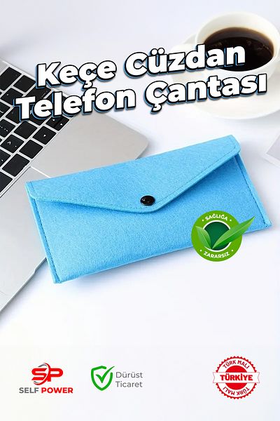 Self Power Lightweight Wear-Resistant Simple and Fashionable Travel Storage and Arrangement Felt Mobile Phone Wallet&Purse
