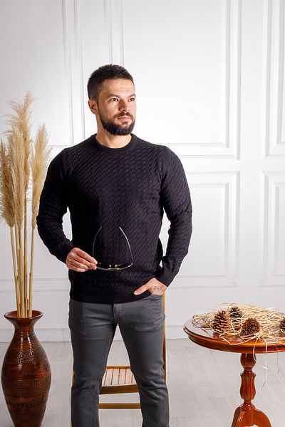 Sarar Interviu Sarar 0 Model tricotat cu guler Pulover tricotat negru