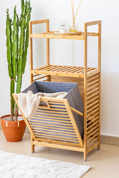 Meturas %100 Doğal Bambu Çok Amaçlı Sepet - 45x30x100 cm, Kirli Çamaşır ve Oy...