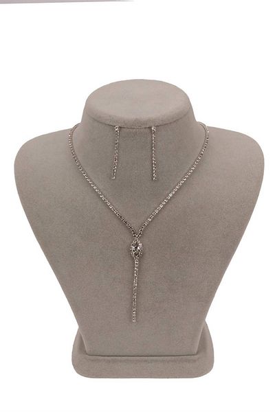 Hobigram Rio Stylish Crystal Stone Evening Dress Necklace and Earrings Set Most Special Occasions