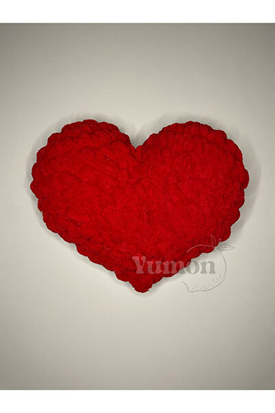Alize Hand Knitted Puffy Heart Pillow Decorative Gift