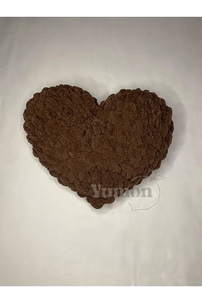 Alize Hand Knitted Puffy Heart Pillow Decorative Gift