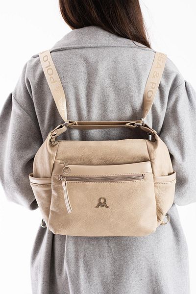 H&D COLLECTİON Piele moale 8 compartimente atât rucsac cât și geantă de umăr 645