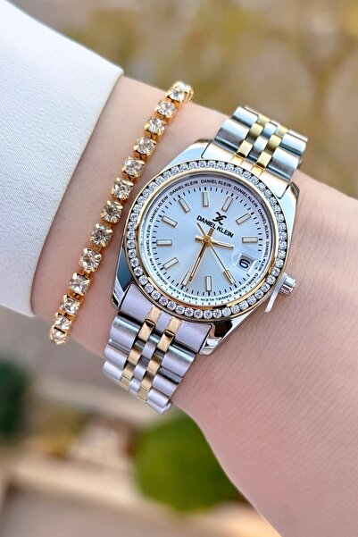 Daniel Klein Altın Metalik Renk 2 Yıl Garantili Kadın Kol Saati ve Bileklik