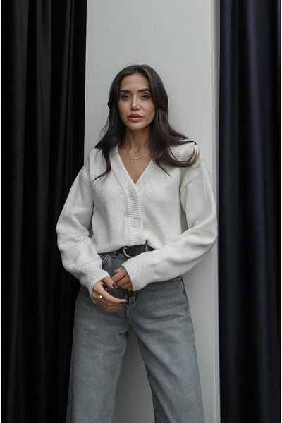 Havoş Ecru Devon V-Neck Cardigan