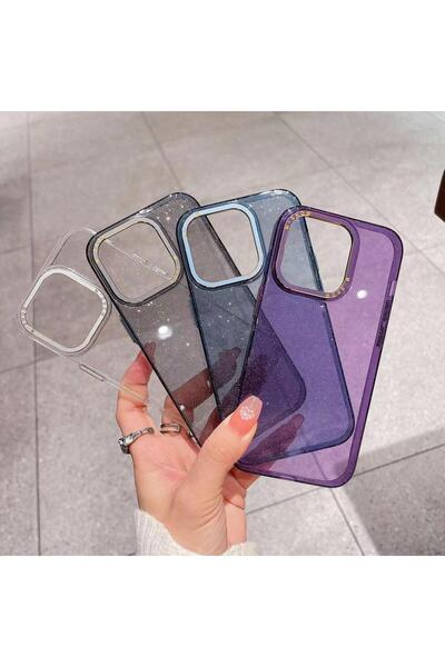 Store iphone 14 pro max siyah sefaf simli mıka şık trend kılıf kapak