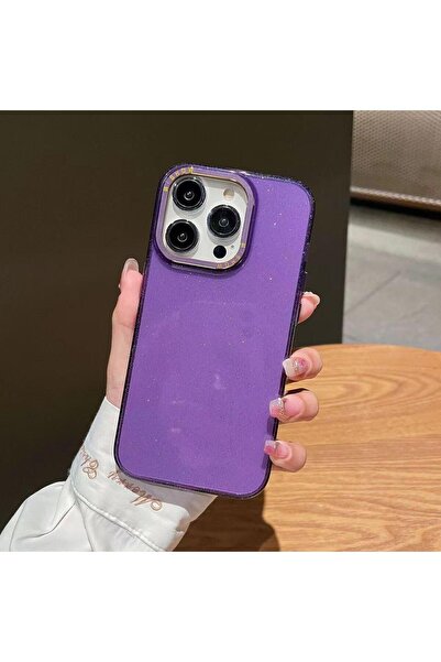 Store ıphone 13 pro lila renk simli şefaf kapak kılıf mika