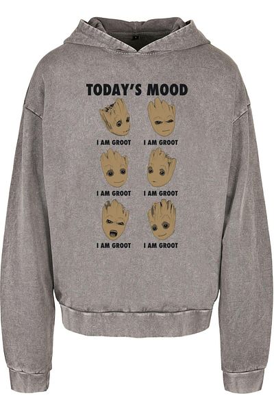 ABSOLUTE CULT Guardians Of The Galaxy Vol 2 - Groot Todays Mood Acid Washed Oversized Hoody