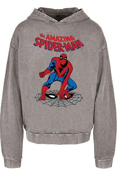 ABSOLUTE CULT Marvel Universe - The Amazing Spider-man Acid Washed Oversize Hoody