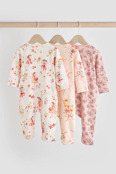 Next Baby 100% Organic Cotton Pink/Cream Fairy Patterned 3-Piece Sleeping Bag Set Alyn77672