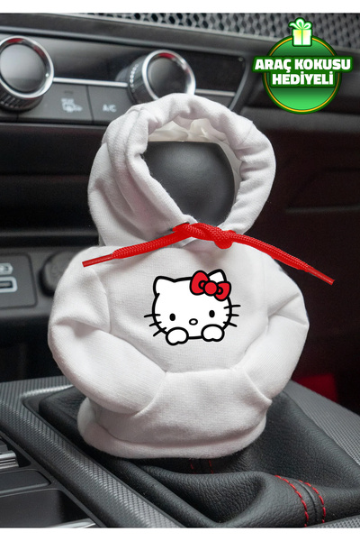 Freeyez Hello Kitty Beyaz Vites Hoodie Araç Vites Kıyafeti Vites Poları Oto A...