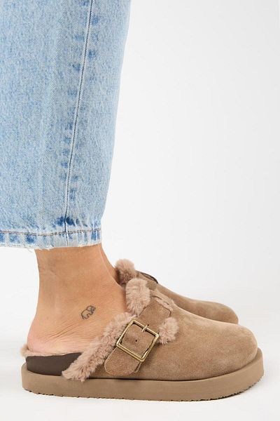 Manijero (Zeta 2 Fur Platform) Γυναικείες παντόφλες Sabo Mink με αγκράφα από γνήσιο δέρμα