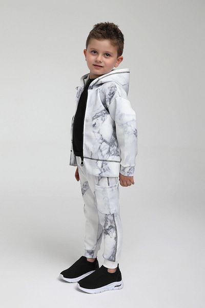 HAUSEkids 1-4 Years Cool Lufionn Boy Set - Cardigan, Ecru/Grey