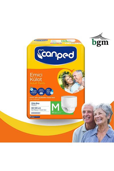 bgm Canped Patient Diapers - Adult Medium Size Panties, 30 Pieces, Size M Textile Surface