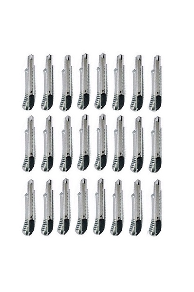 FOUR SEASON 24 Adet Metal Kalın 18 mm Maket Bıçağı Geniş Falçata