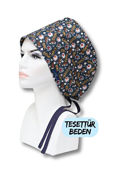 doktorbonem Χειρουργικό μπονέ με φύλλα χιτζάμπ σε μπλε ναυτικό χρώμα, μπονέ γιατρούς, νοσοκόμες, ιατροεπιστήμονες, νοσοκομειακό μπονέ