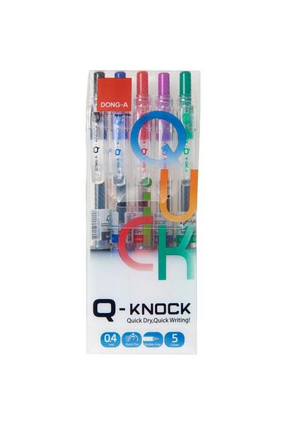 Dong-A Dong a Q Knock - 0.4 mm Gel, 5 Color Pen
