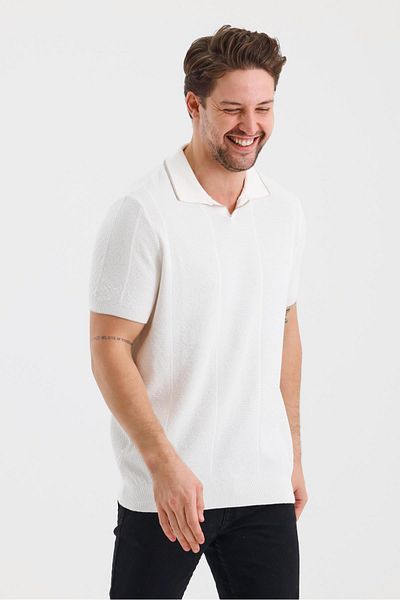 ALEXANDERGARDI Μπλουζάκι Polo Neck ριγέ Regular Fit - E24-EZE-32