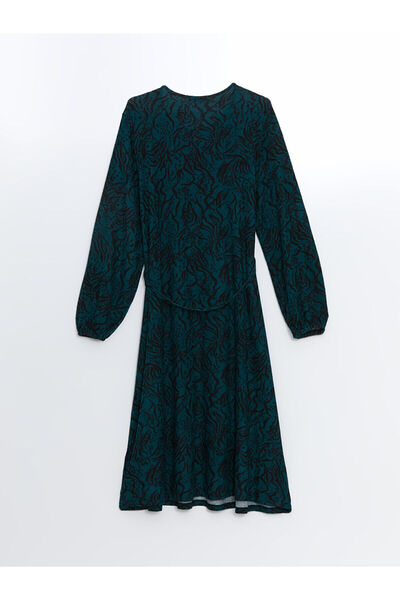 LC Waikiki Crew Neck Patterned A-Line Dress