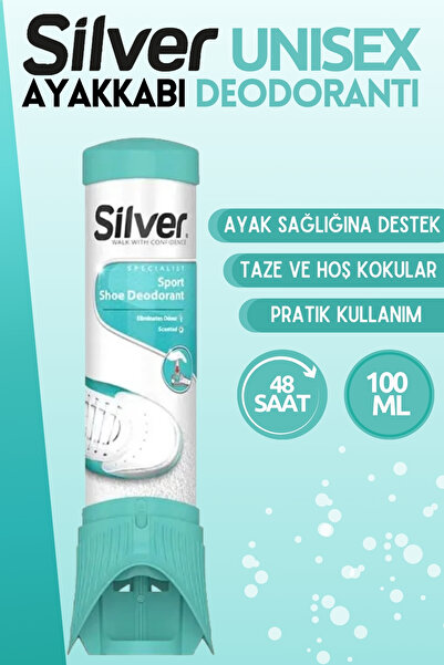 Silver 2 Adet Fresh-up Ayakkabı Deodorantı Koku Giderici Önleyici Sprey 100 ml Ayakkabı Çekeceği