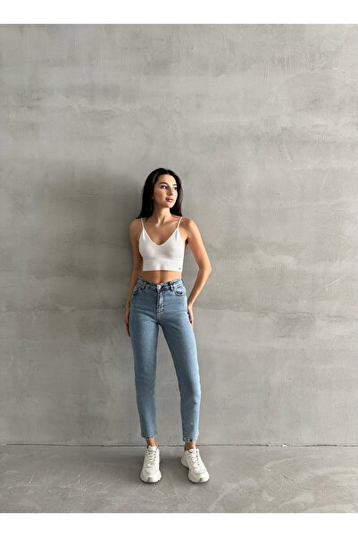 Butik Mom Jeans Pantolon Likrasız