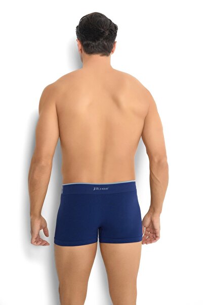 Jiber Navy Blue Men's Microfiber Seamless Boxers - 276