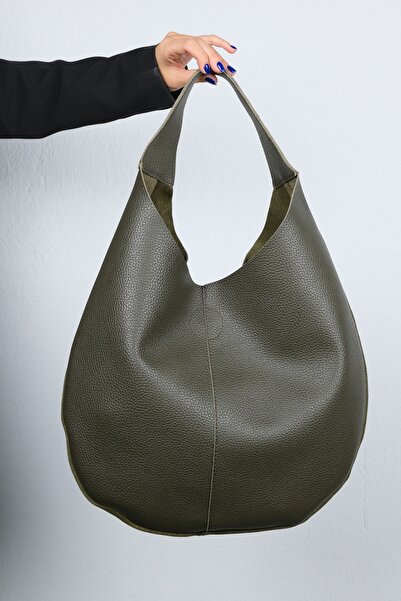 LuviShoes Puja Khaki Skin Khaki Genuine Suede Leather Women's Shoulder Bag