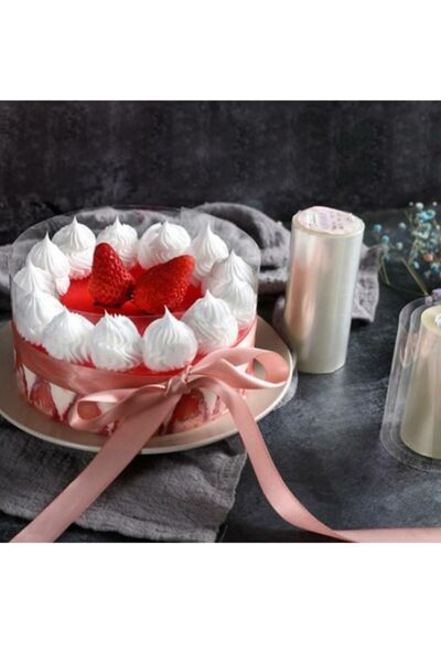 Dr. Gusto Şeffaf Desensiz Pasta Yan Dekor Film Jelatin-krema Tutucu 11 cm 25 cm